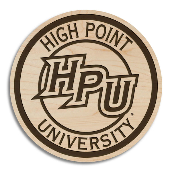 High Point University HPU Coaster – Crafted from Cherry and Maple Wood – High Point Panthers
