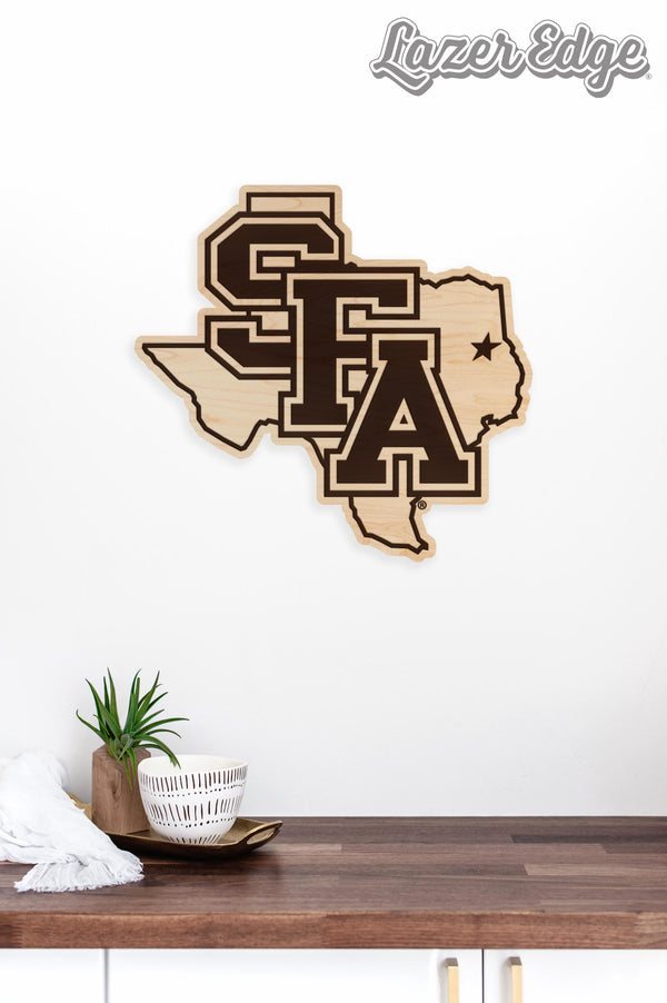Stephen F. Austin SFA on Texas Wall Hanging – Crafted from Cherry and  Maple Wood - SFA Lumberjacks