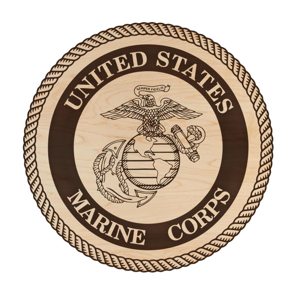 United States Marine Corps Seal Wall Hanging – Crafted from Cherry or Maple Wood