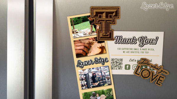Texas Tech University Double T Magnet - Crafted from Cherry or Maple Wood - Texas Tech Red Raiders