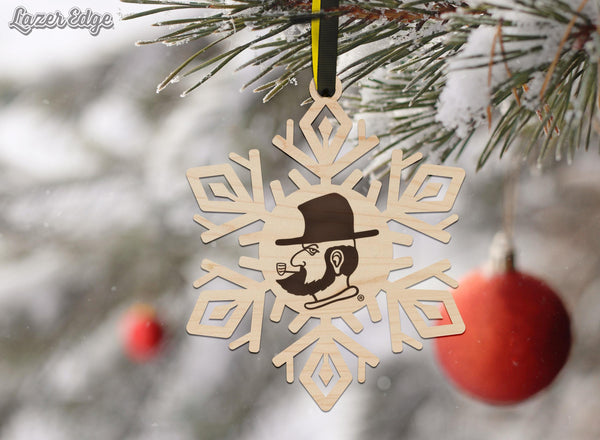 Appalachian State University Yosef Snowflake Ornament – Crafted from Cherry and Maple Wood – App State Mountaineers