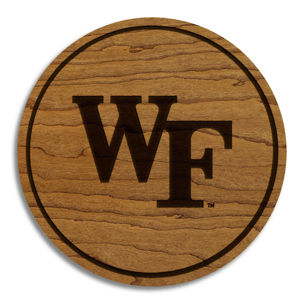 Wake Forest University WF Coasters – Crafted from Cherry Wood – Wake Forest Demon Deacons