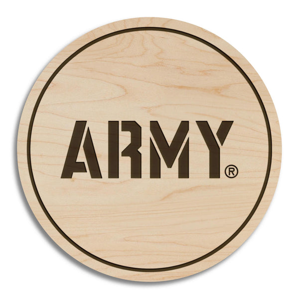 West Point University Army Wordmark Coaster – Crafted from Cherry or Maple Wood – West Point Black Knights