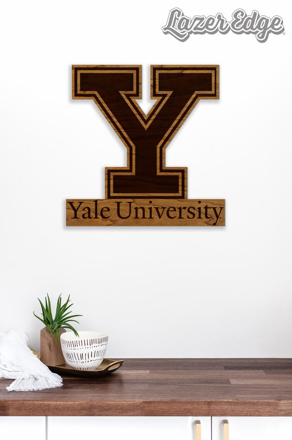 Yale University Athletic Y Wall Hanging - Crafted from Cherry or Maple Wood - Yale Bulldogs