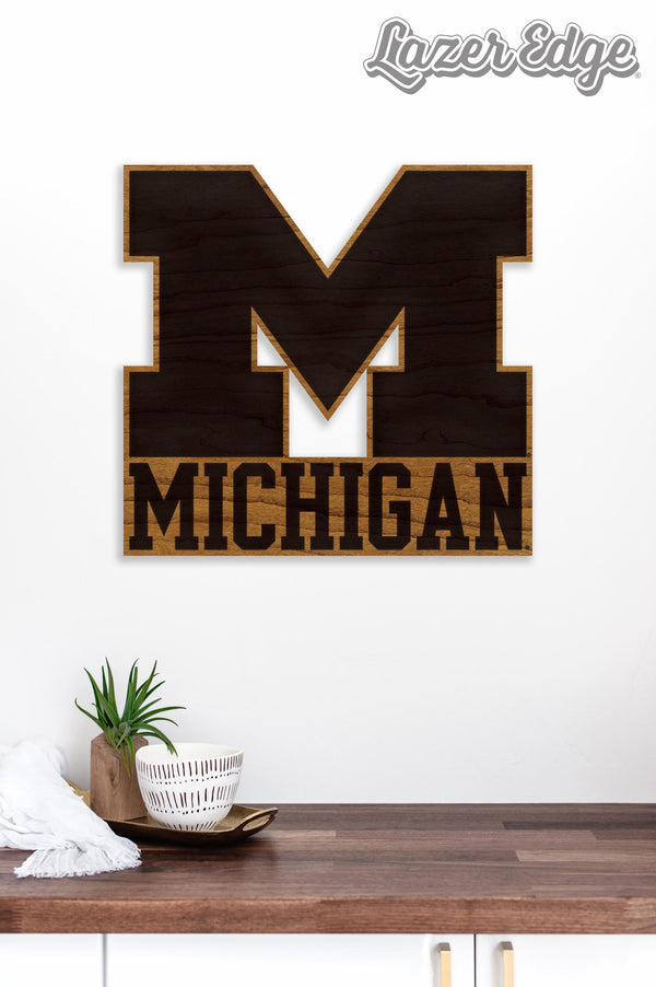University of Michigan Wall Hanging - Crafted from Cherry or Maple Wood