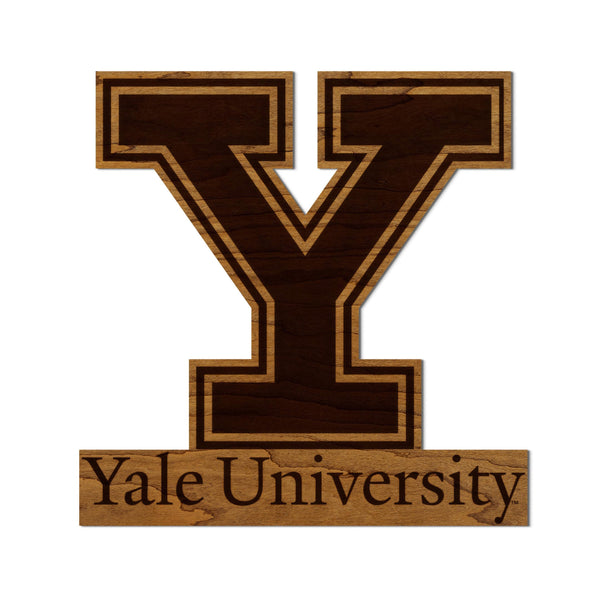 Yale University Athletic Y Wall Hanging - Crafted from Cherry or Maple Wood - Yale Bulldogs