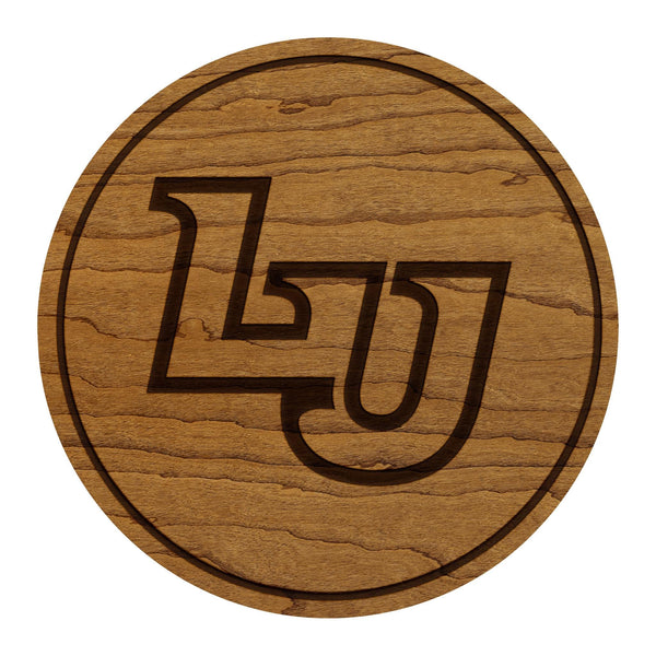 Liberty University LU Coaster – Crafted from Cherry or Maple Wood – Liberty University Flames