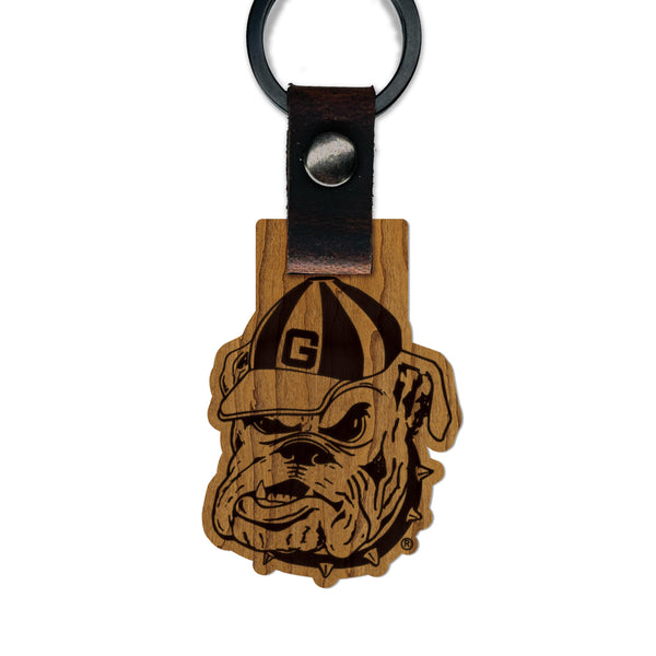 Georgia Beanie Wooden Keychain – Crafted from Cherry or Maple Wood
