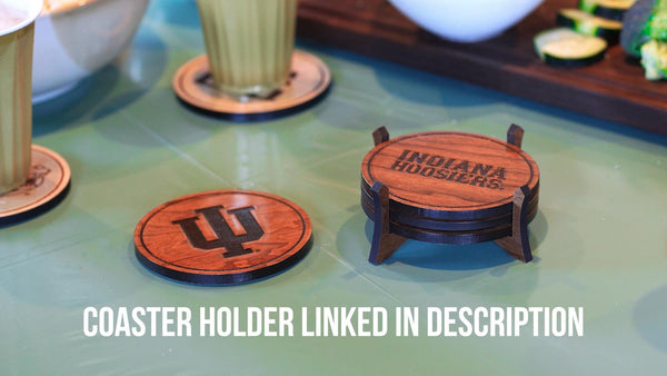 coasters with the words coaster holder linked in description