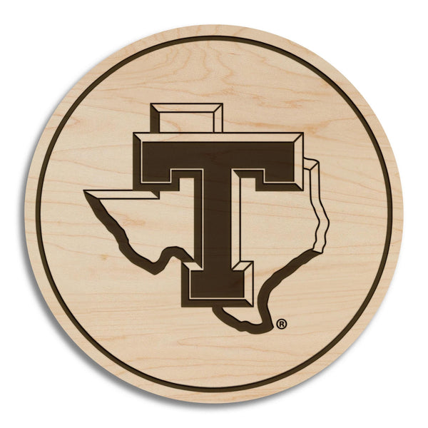 Tarleton State University Texas Logo Coaster – Crafted from Cherry or Maple Wood – Tarleton State Texans