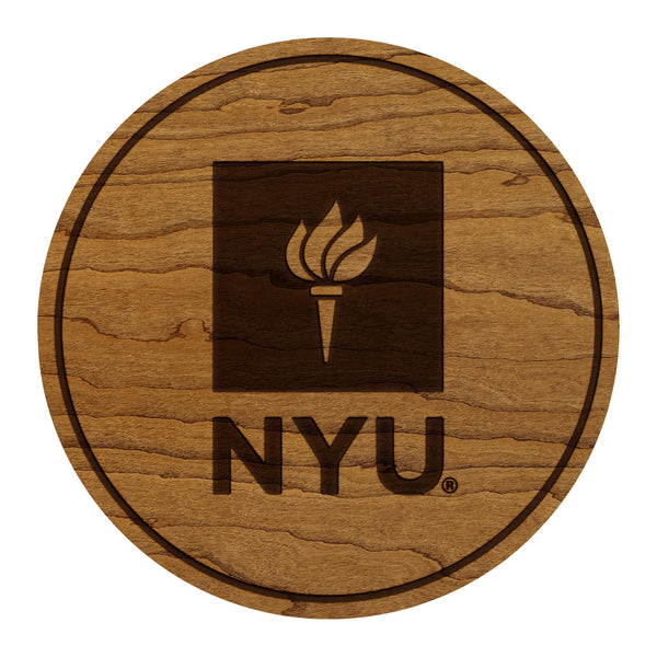 New York University NYU Coaster – Crafted from Cherry or Maple Wood – NYU Bobcats