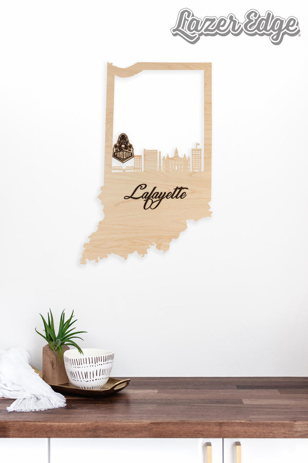 Purdue University Skyline Wall Hanging – Crafted from Cherry and  Maple Wood - Purdue Boilermakers