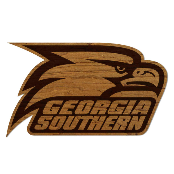 Georgia Southern University Eagle Head Wall Hanging - Crafted from Cherry or Maple Wood - Georgia Southern Eagles