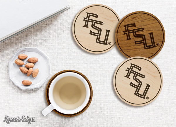 Florida State University FSU Coaster – Crafted from Cherry or Maple Wood – Florida State Seminoles
