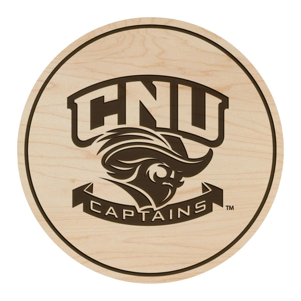 Christopher Newport University Captains Coaster – Crafted from Cherry or Maple Wood – CNU Captains