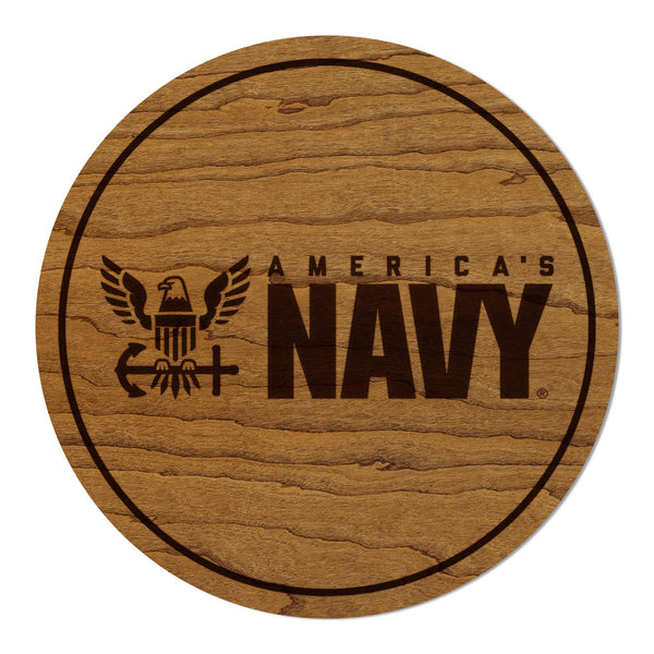 United States Navy America's Navy Coaster - Crafted from Cherry or Maple Wood