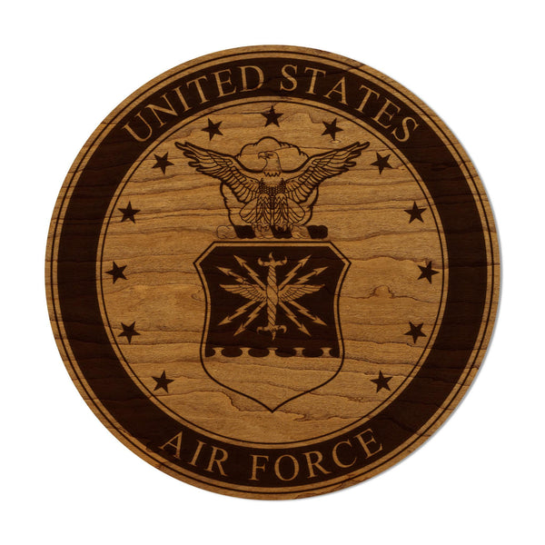 United States Air Force Seal Wall Hanging – Crafted from Cherry or Maple Wood