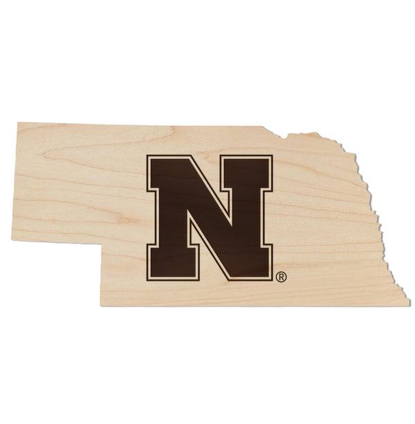 University of Nebraska N Logo on State Magnet - Crafted from Cherry or Maple Wood - Air Force Falcons