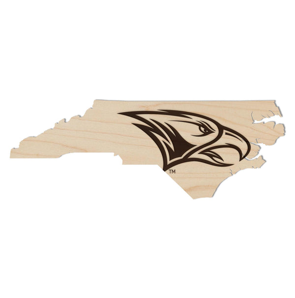 North Carolina Central University Eagle Head on State Magnet - Crafted from Cherry or Maple Wood - NCCU Eagles