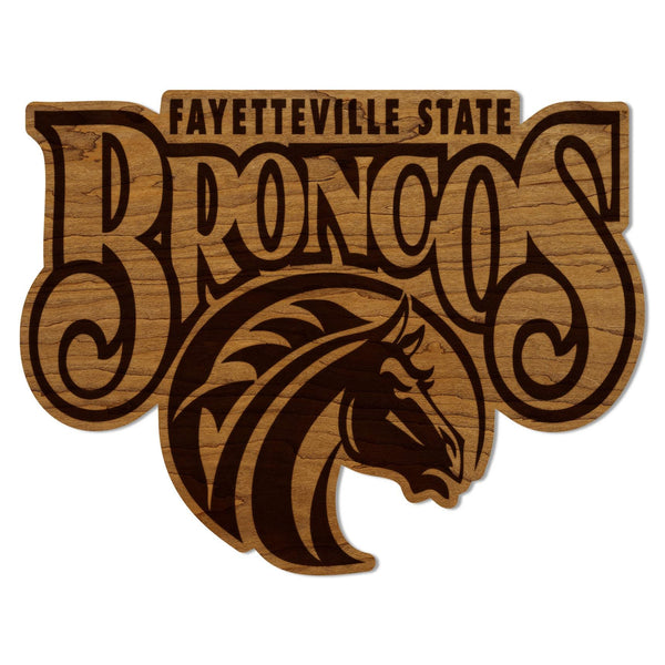 Fayetteville State University Broncos Wall Hanging - Crafted from Cherry or Maple Wood -  Fayetteville State Broncos