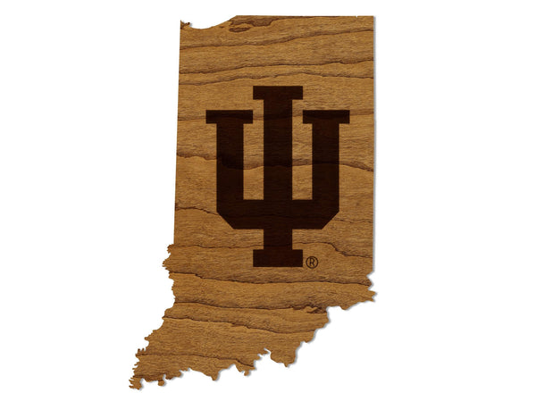 Indiana University IU on State Magnet - Crafted from Cherry or Maple Wood - Indiana Hoosiers