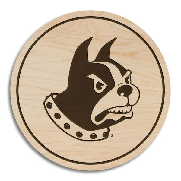 Wofford College Terriers Coasters – Crafted from Cherry or Maple Wood – Wofford Terriers