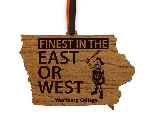Wartburg College Knights Ornament – Crafted from Cherry or Maple Wood – Wartburg College
