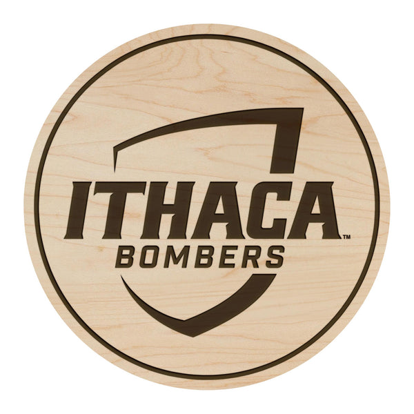 Ithaca College Bombers Coaster – Crafted from Cherry or Maple Wood – Ithaca Bombers