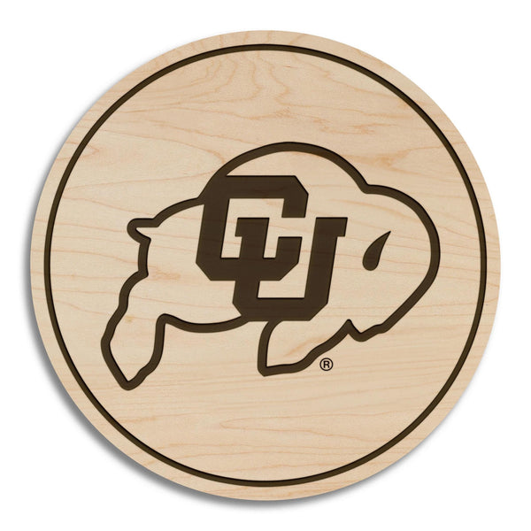 University of Colorado Boulder Buffaloes Coaster – Crafted from Cherry or Maple Wood – Colorado Buffaloes