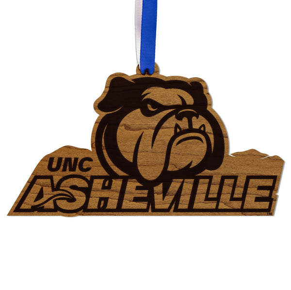 UNC Asheville Bulldogs Ornament – Crafted from Cherry Wood