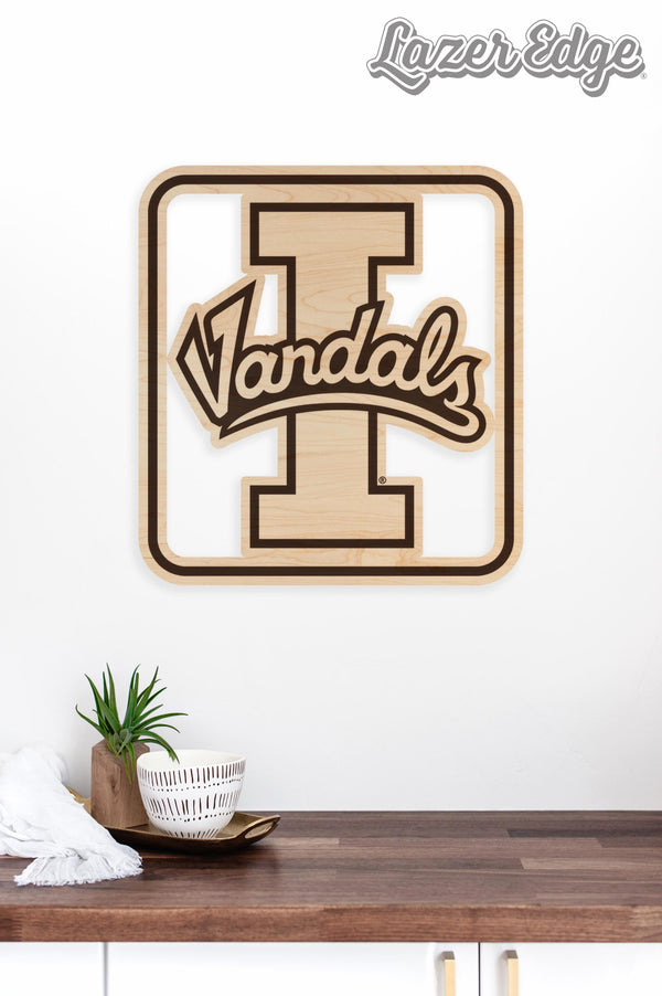 University of Idaho Vandals Cutout Wall Hanging - Crafted from Cherry and Maple Wood - University of Idaho Vandals