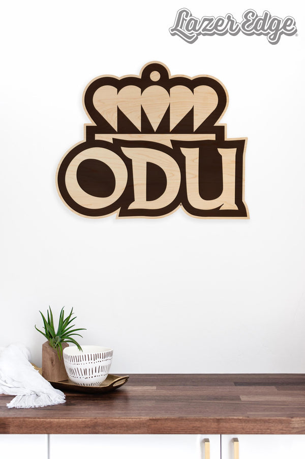 Old Dominion University Crown Logo Wall Hanging - Crafted from Cherry or Maple Wood - ODU Monarchs