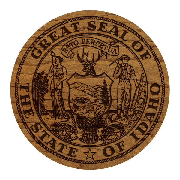Idaho State Flag Coaster - Crafted from Cherry or Maple Wood