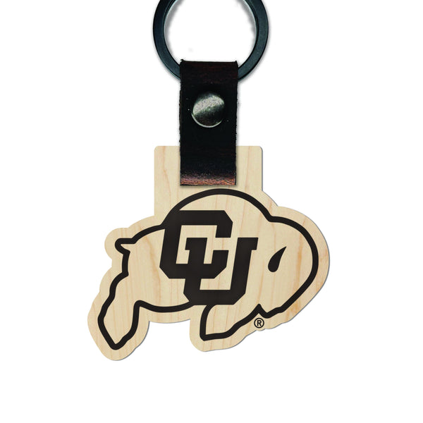Colorado Buffaloes Wooden Keychain – Crafted from Cherry or Maple Wood