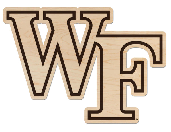 Wake Forest University WF Logo Wall Hanging - Crafted from Cherry and Maple Wood - Wake Forest Demon Deacons