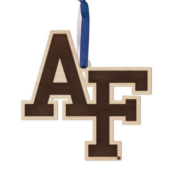 Air Force Academy Logo Ornament – Crafted from Cherry and Maple Wood – Air Force Falcons