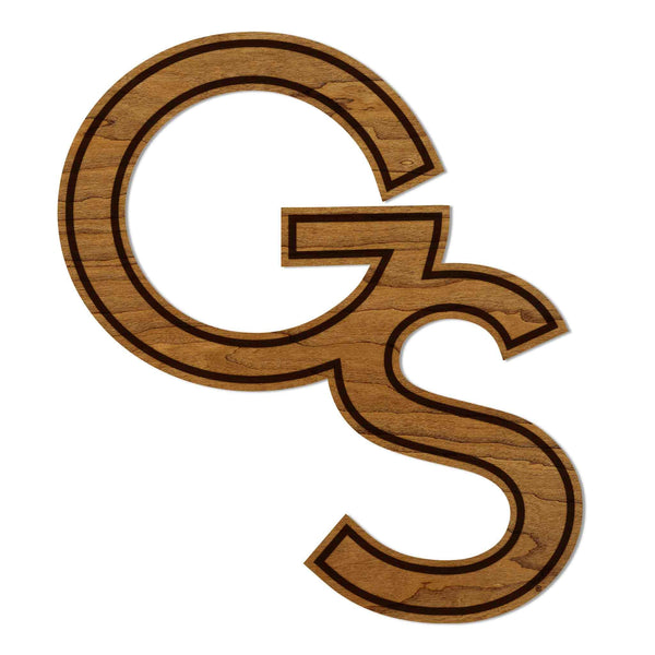Georgia Southern University GS Logo Cutout Wall Hanging - Crafted from Cherry or Maple Wood - Georgia Southern Eagles