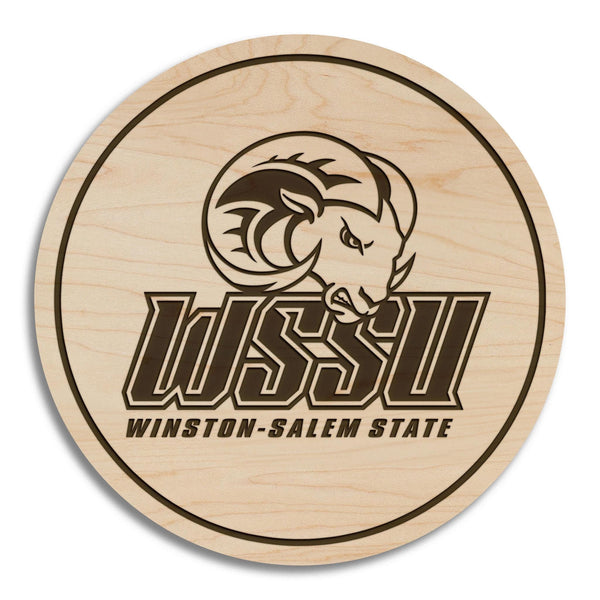 Winston Salem State University Coaster – Crafted from Cherry or Maple Wood – Winston Salem State University Rams