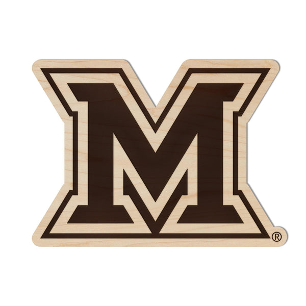 Miami University of Ohio Logo Magnet - Crafted from Cherry or Maple Wood - Miami Redhawks