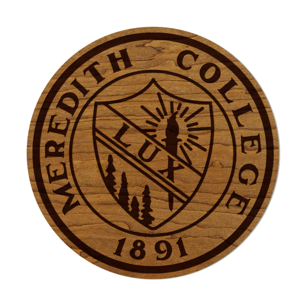 Meredith College Seal Wall Hanging - Crafted from Cherry or Maple Wood - Meredith Avenging Angels