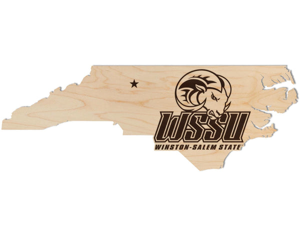 Winston-Salem State University Rams Wall Hanging - Crafted from Cherry and Maple Wood - WSSU Rams