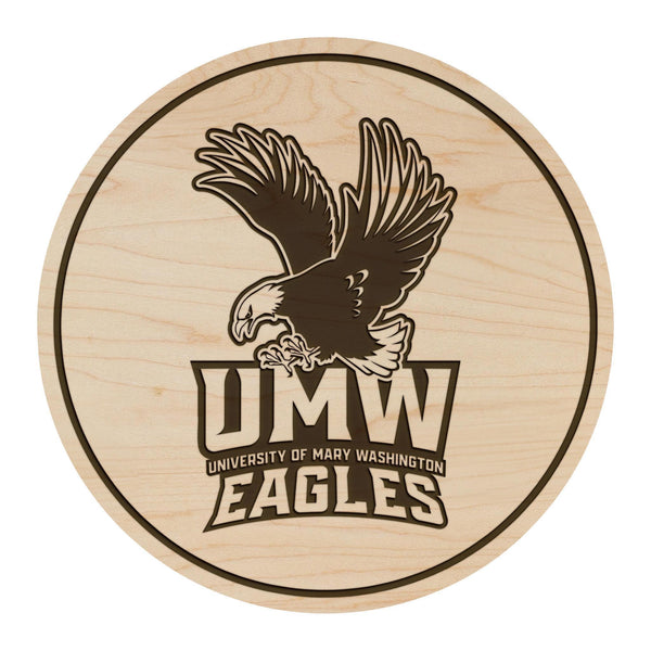 University of Mary Washington Eagles Coaster – Crafted from Cherry or Maple Wood