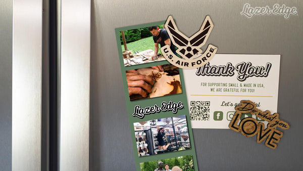 Air Force Emblem Magnet - Crafted from Cherry or Maple Wood - United States Air Force