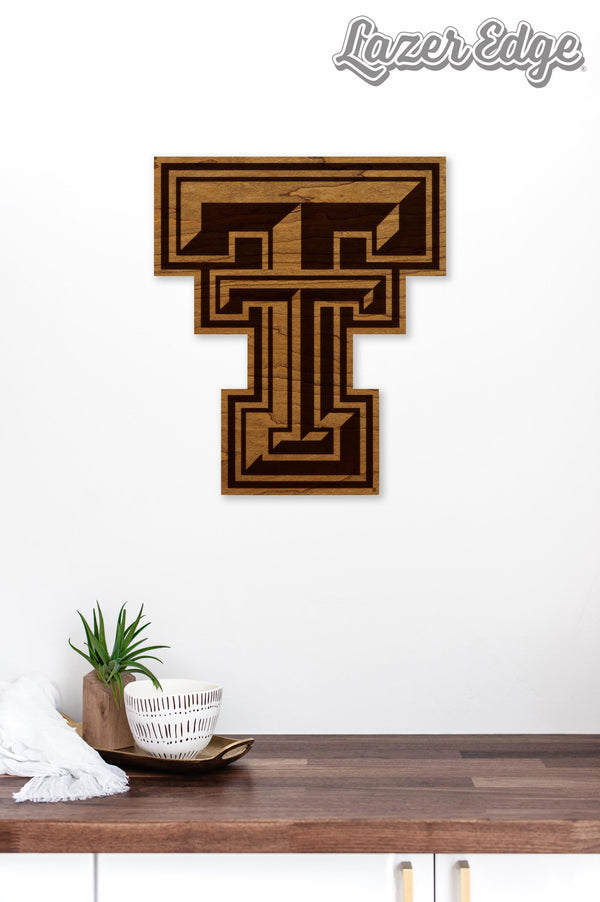 Texas Tech University Double T Cutout Wall Hanging – Crafted from Cherry and  Maple Wood - Texas Tech Red Raiders