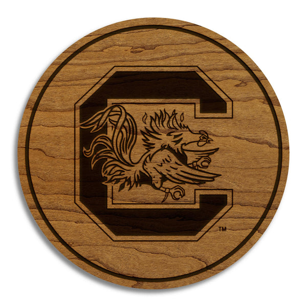 University of South Carolina Gamecocks Coaster – Crafted from Cherry or Maple Wood – USC Gamecocks