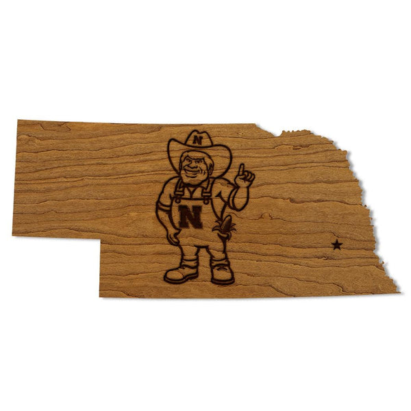 University of Nebraska Herbie on State Wall Hanging – Crafted from Cherry and  Maple Wood - Nebraska Huskers