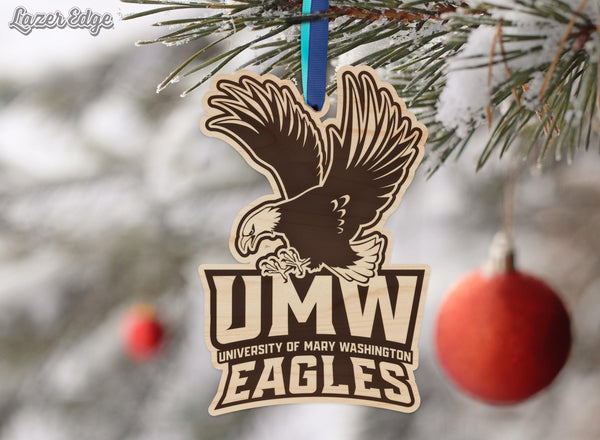 University of Mary Washington Logo Ornament – Crafted from Cherry and Maple Wood