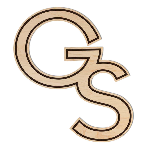 Georgia Southern University GS Logo Cutout Wall Hanging - Crafted from Cherry or Maple Wood - Georgia Southern Eagles