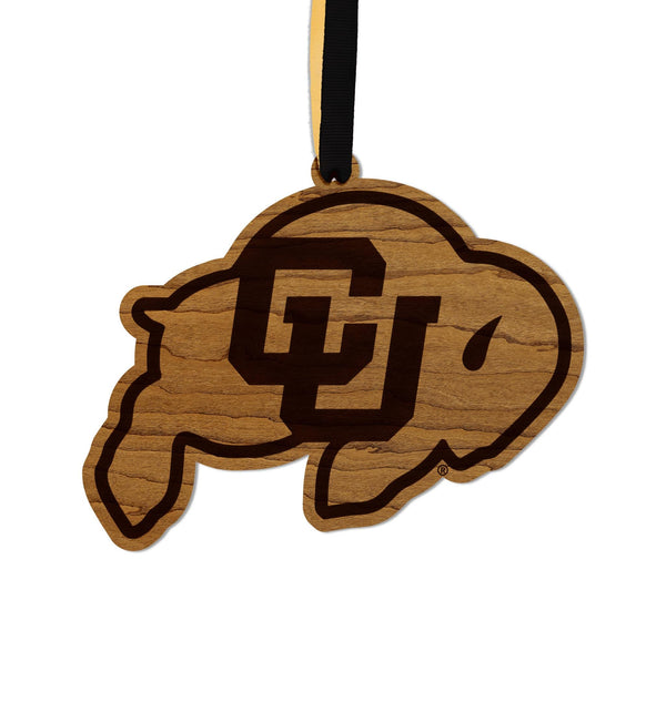 University of Colorado Buffaloes Ornament – Crafted from Cherry and Maple Wood – Colorado Buffaloes