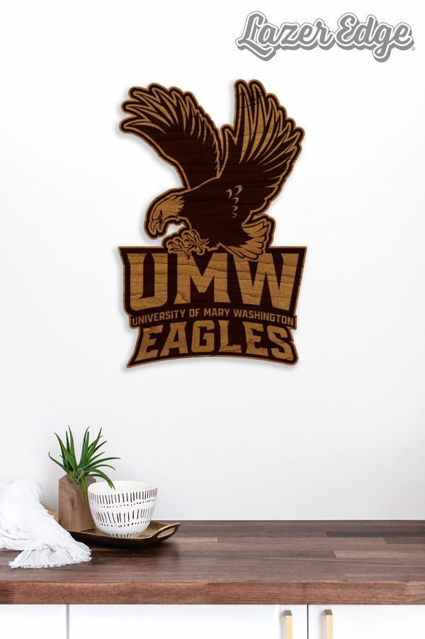 University of Mary Washington Eagles Wall Hanging - Crafted from Cherry and Maple Wood - University of Mary Washington Eagles
